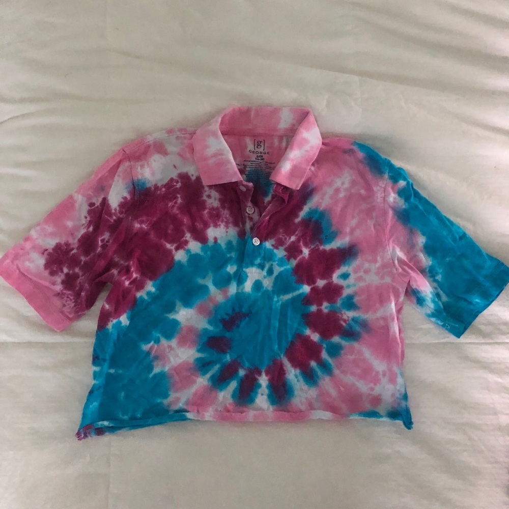 tie dye cropped polo